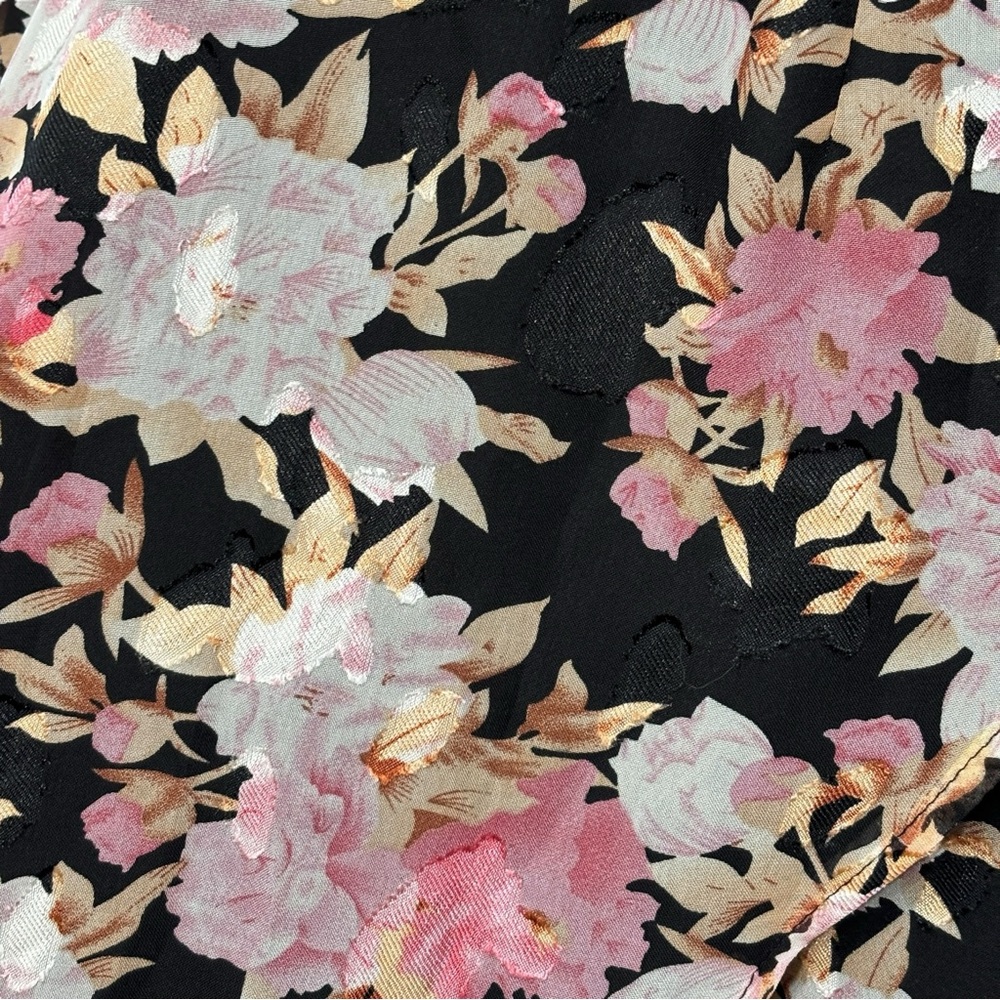 Lulus Black Floral Mini Faux Wrap Formal Dress size Small NWT - Picture 5 of 15